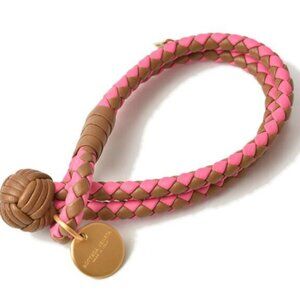 Bottega Veneta Bracelet Bangle Intrecciato Double Pink Brown